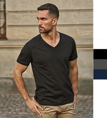 4er Pack Tee Jays Men's Fashion V-Neck Sof Tee 8006 Herren Kurzarm T-Shirt NEU