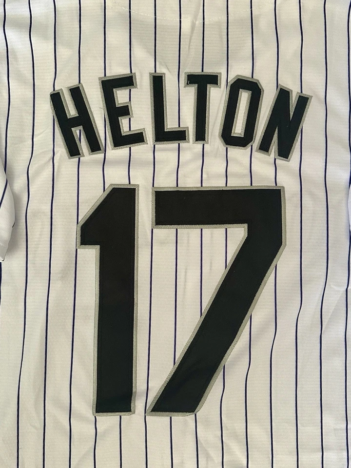 Camiseta deportiva de béisbol TODD HELTON Colorado Rockies Majestic Home Throwback talla XL Foto 3 de 4