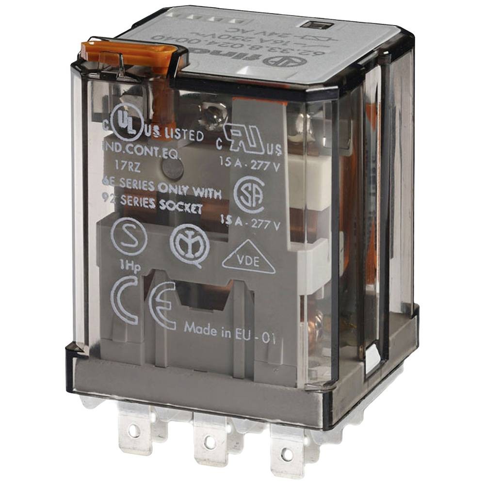 Relais Finder 62.33.8.024.4040 pour armoire électrique 24V AC de 16 Ampères