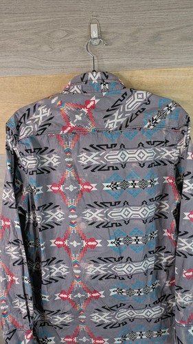 Rock and Roll Cowboy Hemd Herren Größe Small Langarm Baumwolle Azteken Tribal Print - Bild 21 von 23