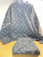 Assholes*s Live Forever All Over Print Logo Black Hoodie & Sweat Pants Adults Sz