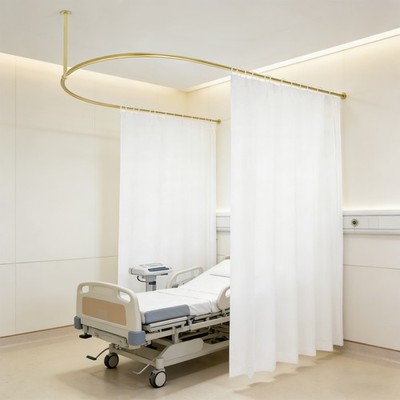 Beauty Salon Partition Curtain,Room Divider with Curtain Gold + Milky-white