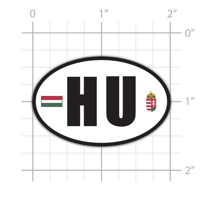 Hungarian Country Code euro HU v6 Sticker for water bottle phone ...