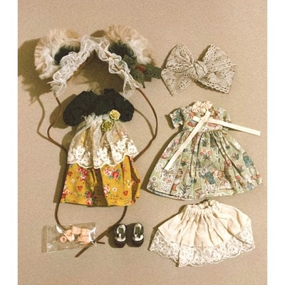 Neo Blythe 1/6 Puppe Florales Gelbes Outfit Handgemachtes Zubehörset