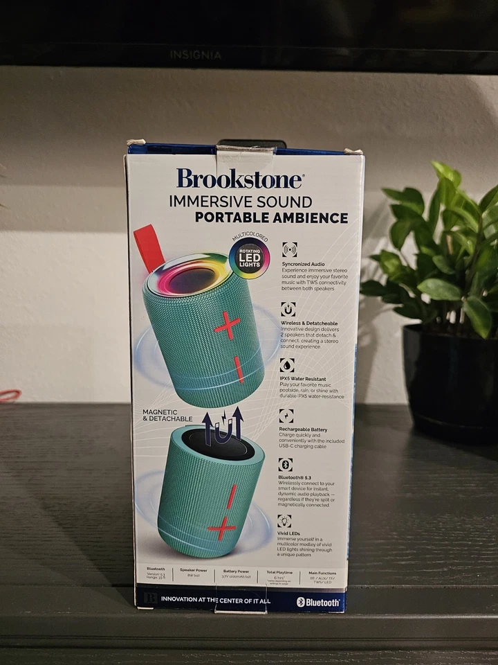 Altavoz Bluetooth Dividible Doble Magnético 2 en 1, IPX6 Impermeable Puerto Dividido... Foto 3 de 3