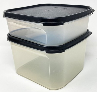 Lot Of 2 Tupperware Modular Mates  ~ 1619 & 1620 With Lids 1623 Black