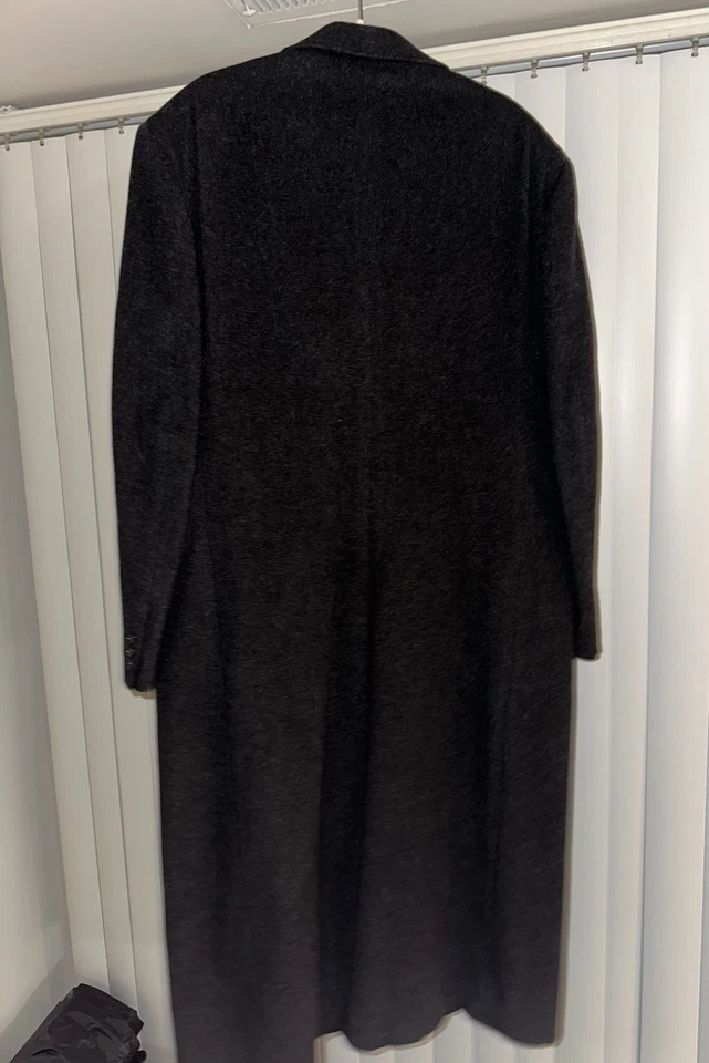 Rare Long Overcoat, Chaps By Ralph Lauren Charcoal Grey, Wool, made in USA - Image 2 of 4