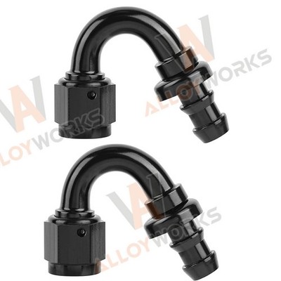 2PCs Aluminum 10AN Female 150 Degree Push Lock Hose Fitting End