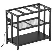 40 Gallon Fish Tank Stand with Power Outlets and Adjustable Shelf, 660LBS Black