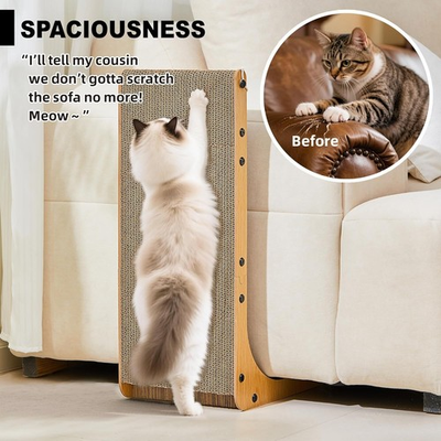 #ad Value 2 Pack 23.6 Inch L Shaped Cardboard Cat Scratcher Dual Use Vert Horiz $35.92