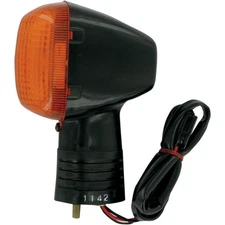 K&S DOT Turn Signal Assembly Dual Filament Front Left Black/Amber #25-1142