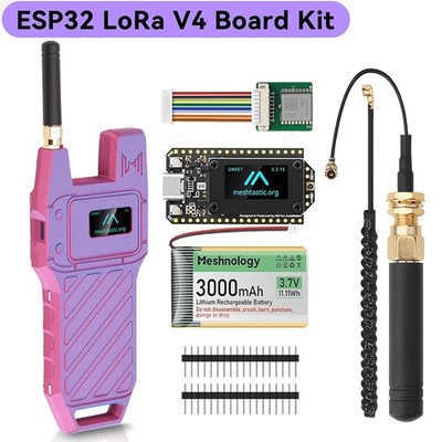 LoRa V4 ESP32 Board OLED SX1262+ GPS Solar Display+ Battery+ Case for Meshtastic
