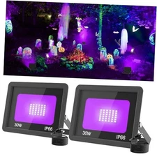  30W LED Black Lights, 2 Pack Blacklight Flood Lights Outdoor Black-2 Pack