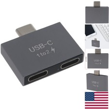 USB C Male to Dual Female Splitter - 2.8x2.8cm, Metallic Gray Charging Accessory
