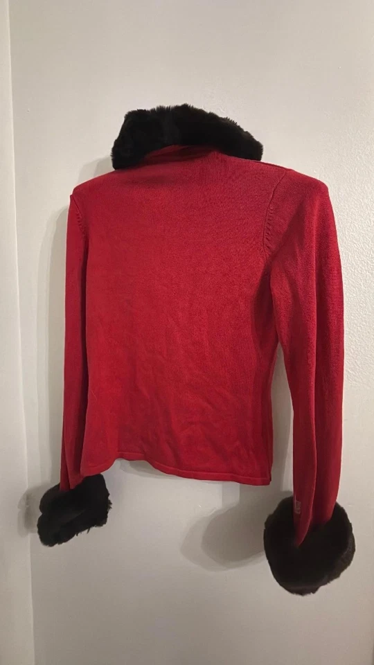 Suéter con ribete de piel sintética de seda y cachemir Etcetera Foto 3 de 4