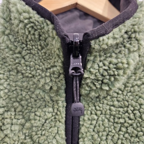 Stussy Australia 8 Ball Sherpa Reversible Jacket Green Black Size Medium BNWT - Picture 13 of 17