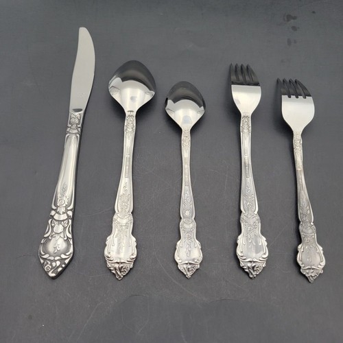 NS National Stainless Japan Rose and Leaf Service für 8 Vintage Set 50 Teile selten - Bild 4 von 10
