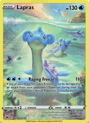 Lapras GG05/GG70 Crown Zenith Ultra Rare Full Art Pokemon