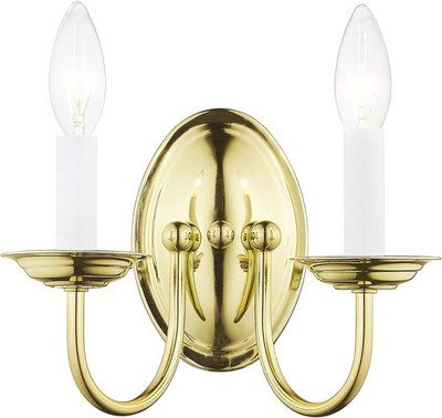 Livex Lighting 4152-02 Home Basics 2 Light Polished Brass Wall Sconce