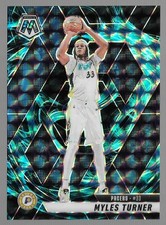 Myles Turner 2024-25 Panini Mosaic #153 SSP Genesis Prizm Pacers Bucks