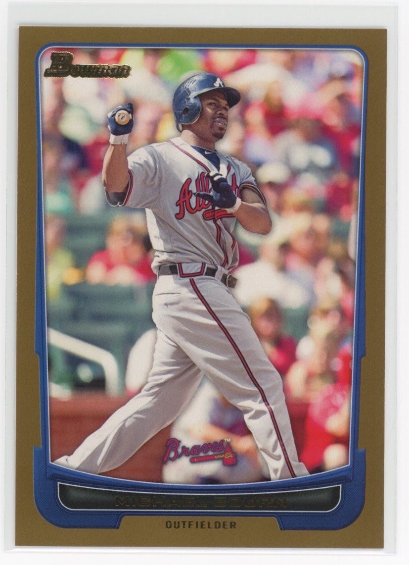 2012 Bowman #44 Michael Bourn Gold Atlanta Braves