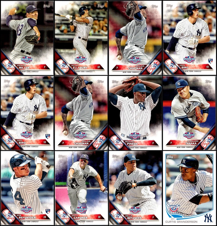 Lote de tarjetas Topps Opening Day New York Yankees (75) - Abajo - Oportunidad final... Foto 2 de 4