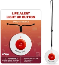 SYNLETT Light-up Fake Life Alert Button Prop 100th Day of School Costume, Fun