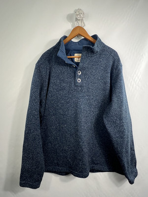 Red Head Brand Co Blue 1/4 Button Fleece Pullover Sweater Men s 2XL