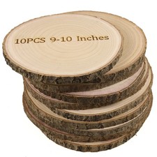 Large Wood Slices for Centerpieces 10 Pack 9-10 inches Rustic Wedding Centerp...