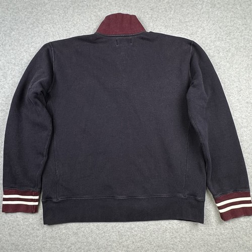 Polo Ralph Lauren Pullover Mens XL Navy Maroon Striped 1/4 Zip Mock Neck Sweater - Picture 4 of 10