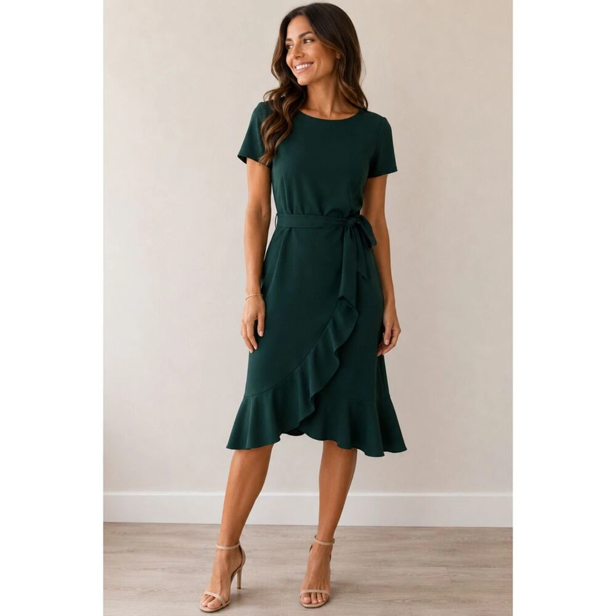 calvin klein green wrap dress Short Sleeve Dresses for sale Category_New Prom Dresses