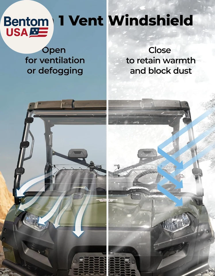 Front Vented Windshield Compatible with Ranger 800 / XP 800 / Crew 2010-2016, Ra - Image 2 of 4