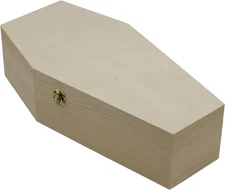 Creative Hobbies Medium 12 Inch Halloween Coffin 12 - 1 Pack, Natural Wood 