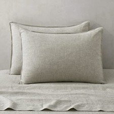 100 Linen Pillowcases Set of 2, Standard Size 20'' x 26'' Pillow Case, Linen...