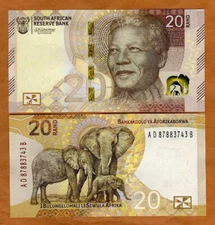 South Africa, 20 rand, ND (2023), P-W149, UNC Mandela, Elephants, New Design