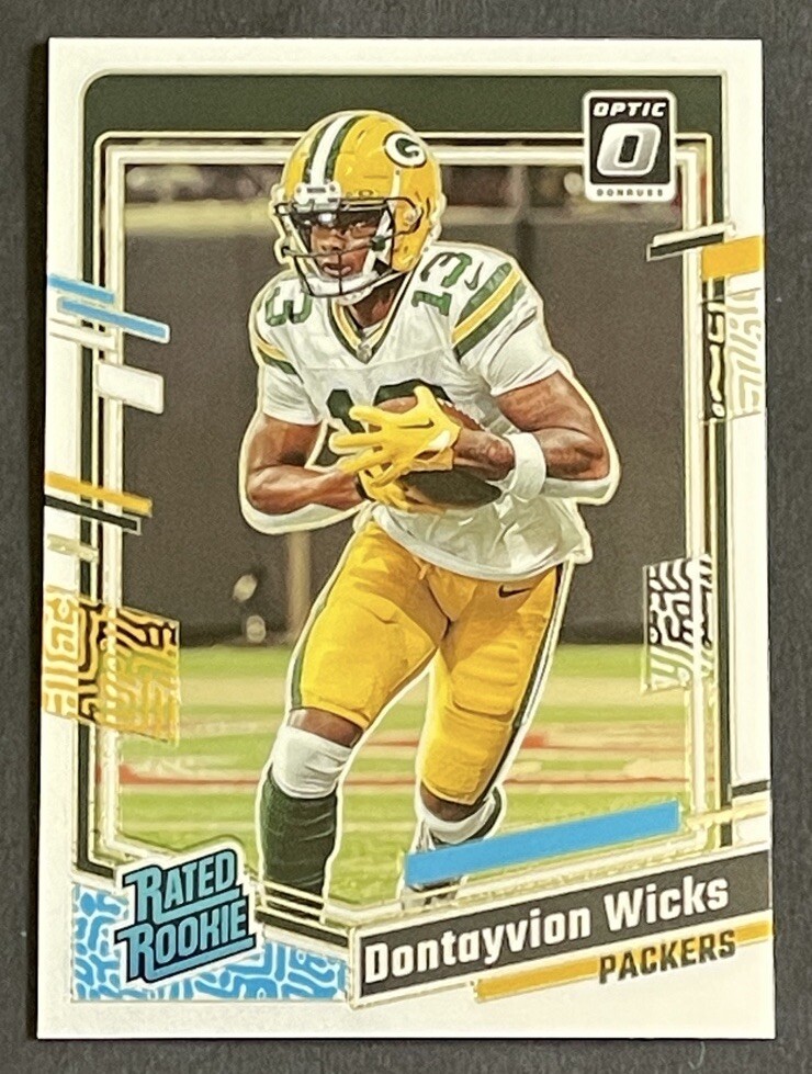 2023 Panini Donruss Optic Dontayvion Wicks Rated Rookie RC #249 Packers