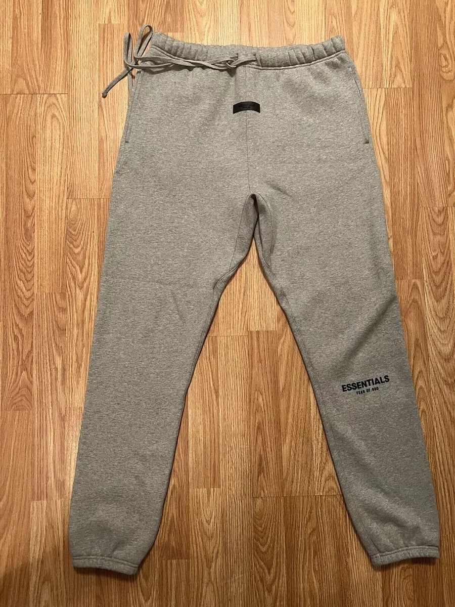 Fear of God Essentials Core Sweatpants Men's Dark Oatmeal Heather Grey Black NEW