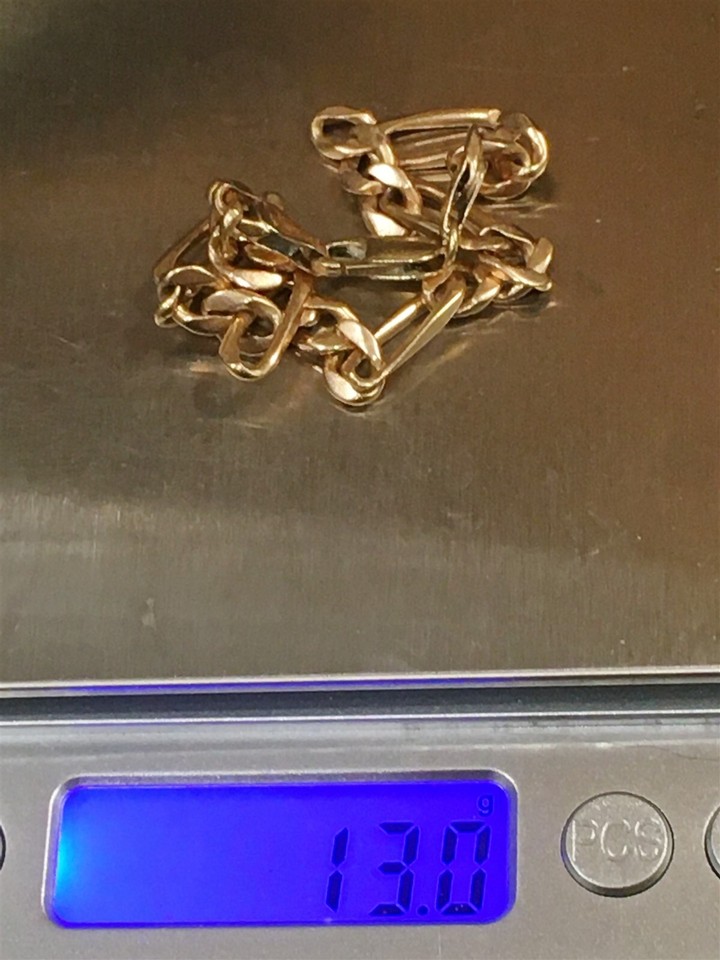 14K SOLID GOLD CHAIN STYLE THICK HEAVY BRACELET WEIGHS 13.0 GRAMS A73 eBay