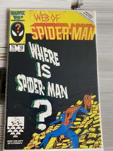 Web of Spider-Man #18 1st App. Eddie Brock Venom Cameo - Marvel 1986 - VG/FN