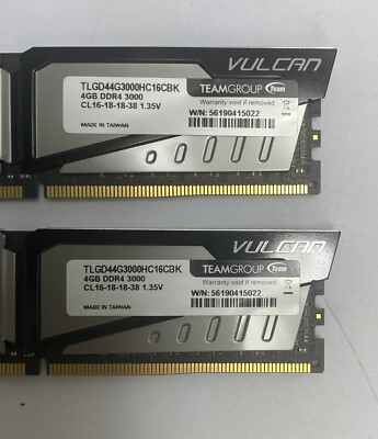 8GB (2 x 4GB) Team T-Force Vulcan TLGD44G3000HC16CBK 3000MHz DDR4