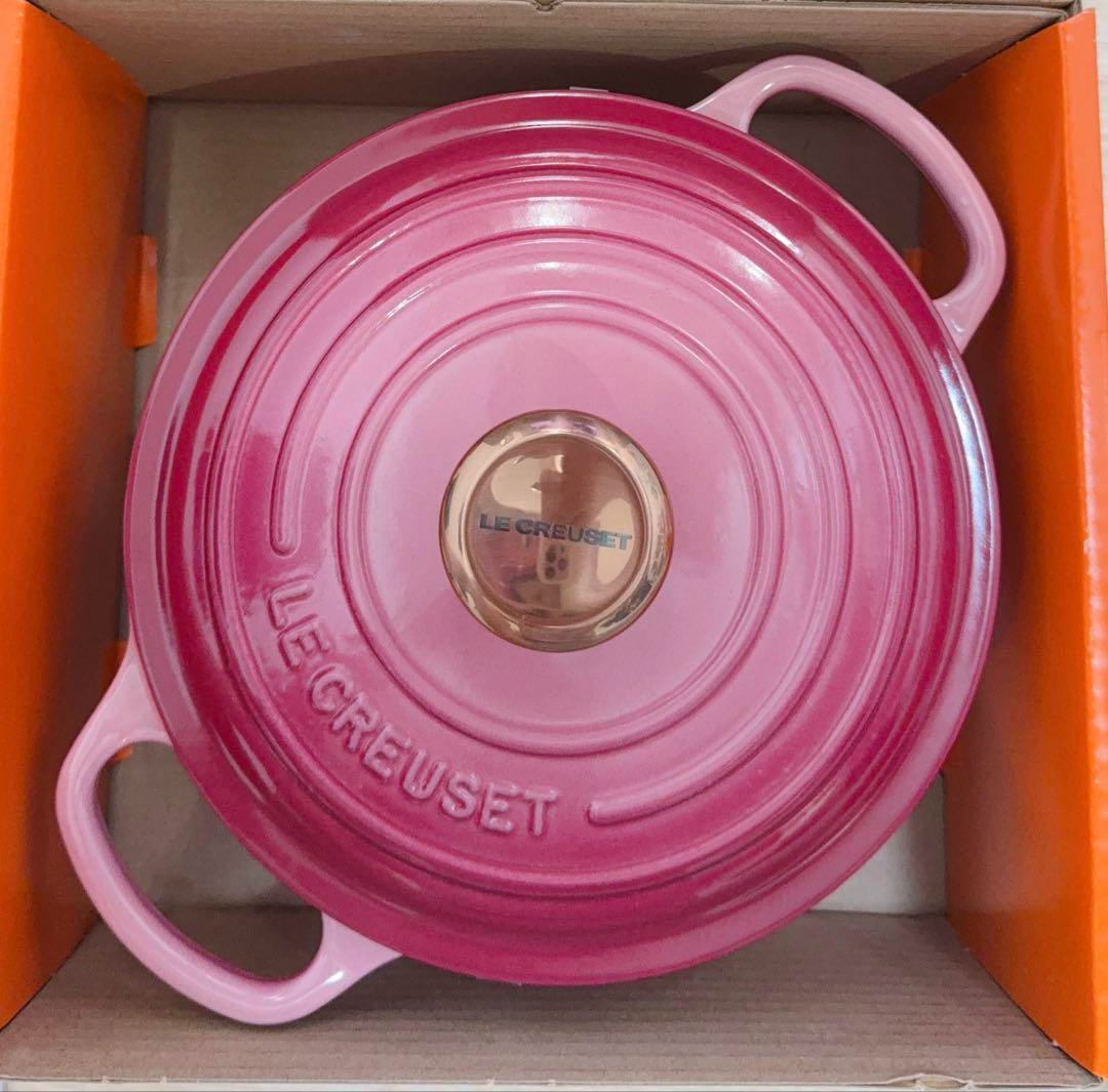 調理器具 LE CREUSET Cocotte Ronde Signature 18cm LE CREUSET Signature cocotte ronde 18cm 7in 2qt BERRY Copper Knob