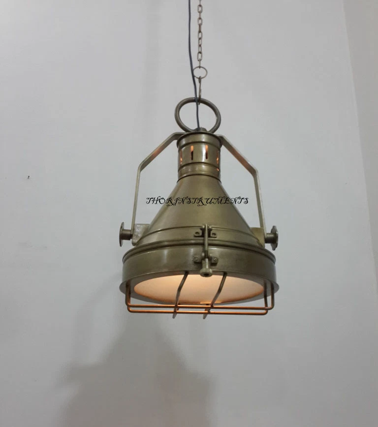 Retro Vintage Antique BRASS Pendant Hanging Light Nautical Pendant Lamp Decor