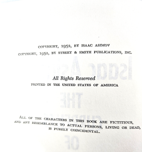 The Currents Of Space By Isaac Asimov HC + DJ Book Club Edition VTG Vintage 1952 - Foto 3 di 8
