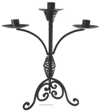 Cast Iron 3 Candle Candelabra Table Mantle Centre Piece Holder 37 x 32 cm