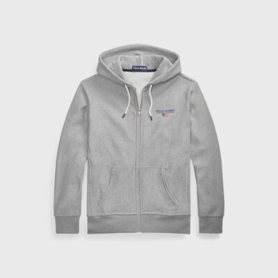 NEW Polo Sport Ralph Lauren Zip size S Fleece Hoodie Grey