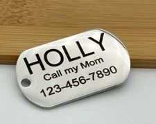 Customized Dog Tags,Rectangle Stainless Steel Pet ID Tag Dog,Anti-Loss ID Tags