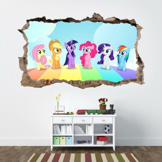 My Little Pony 3D Smashed Wall Sticker Decal Decor Art Mural Pinkie Pie