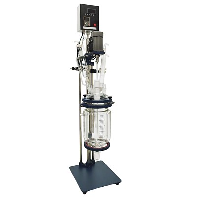 220V 5L Chemical Lab Equipment Jacketed Glass Reactor Vessel Digital Laboratory