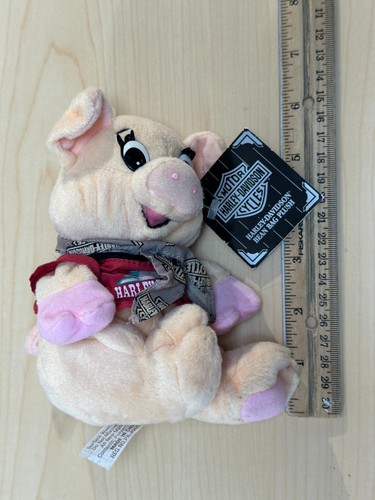 Lot of 5 Vintage 90s Harley Davidson, Bulldog, Bear and Pig Plush - Picture 8 of 22