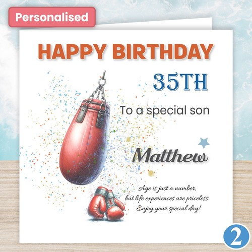 Personalised 18th 21st 30th 40th BIRTHDAY CARD Man Son Boy Brother Friend Boxing - Picture 3 of 12